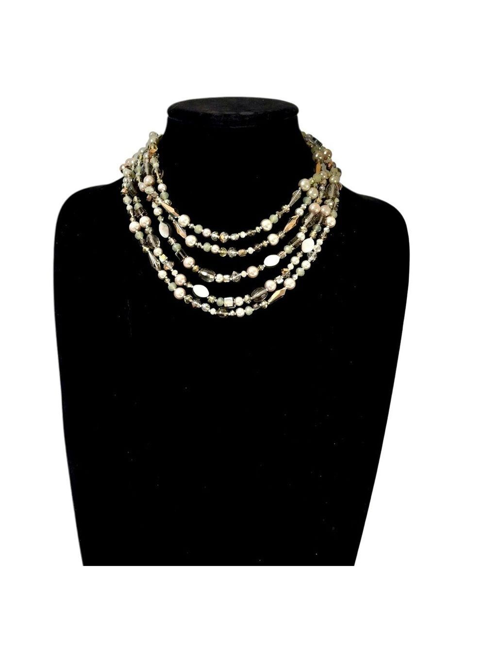 LOFT Smoky Gemstone Multi-Strand Necklace | NWT